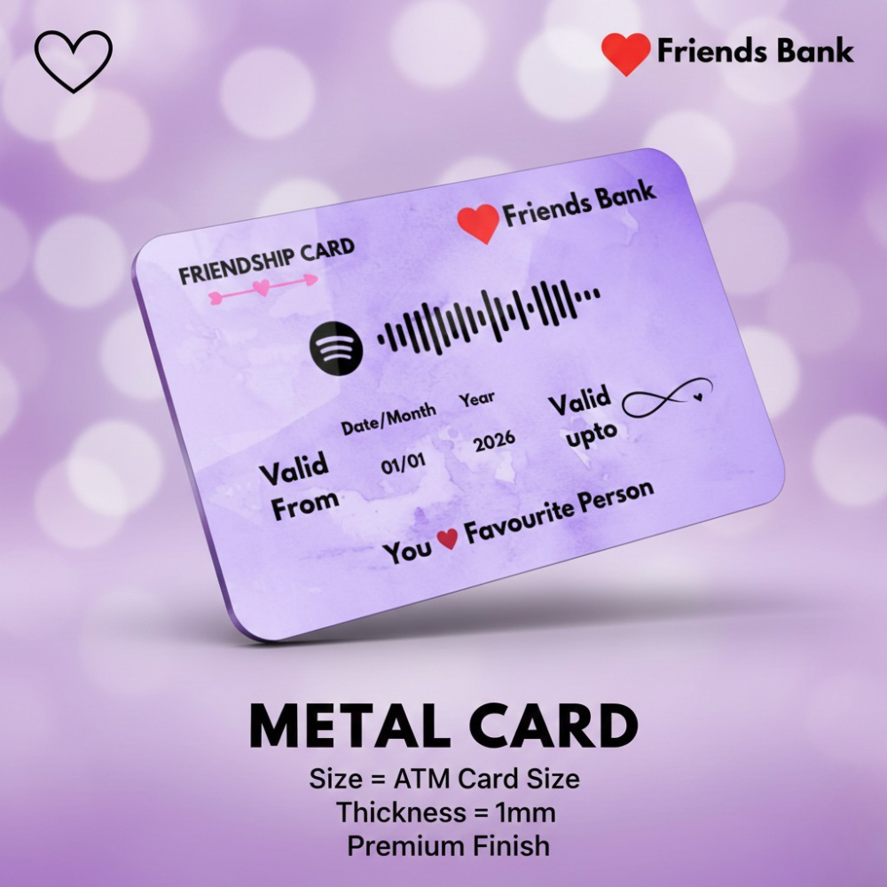 Friends Metal Card – personalised friendship metal card (photo 2 of 3)