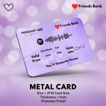 Friends Metal Card – personalised friendship metal card (photo 2 of 3)