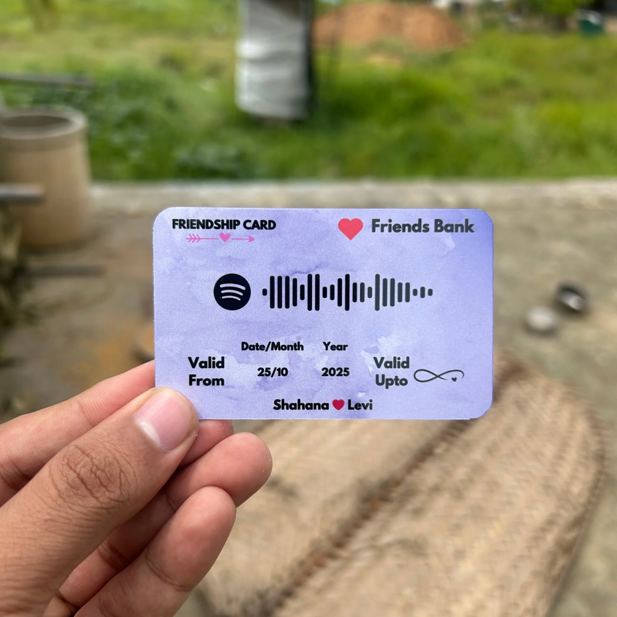 Friends Metal Card – personalised friendship metal card (photo 3 of 3)