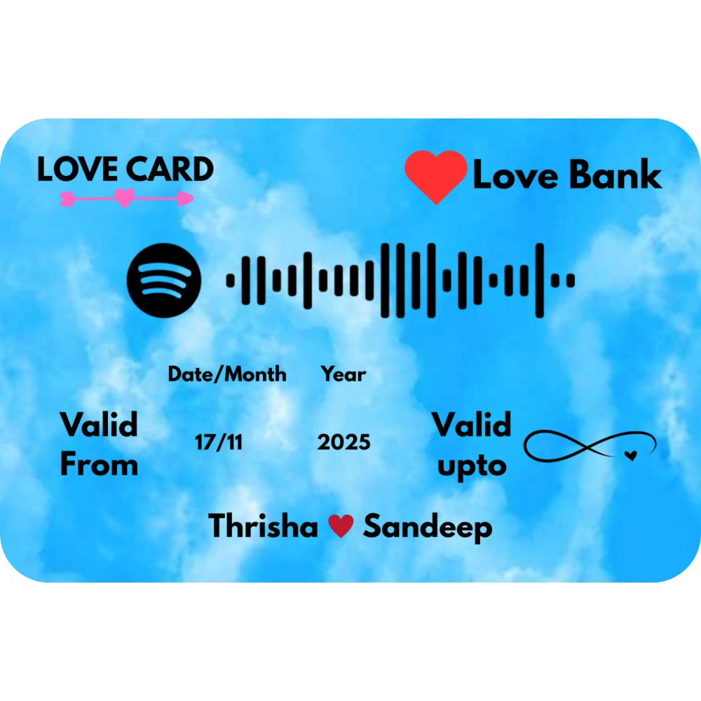Love Metal Card – personalised 1mm metal card gift (photo 6 of 8)